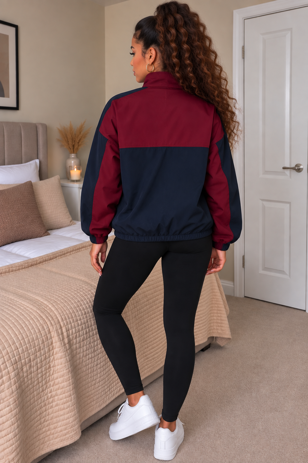 Women's Colour Block Half Zip Windbreaker
