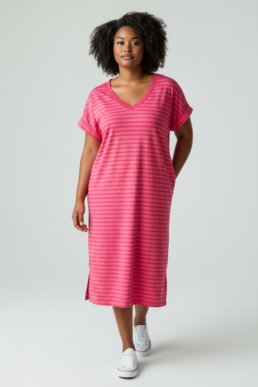 Stripe Relaxed T-Shirt Dress