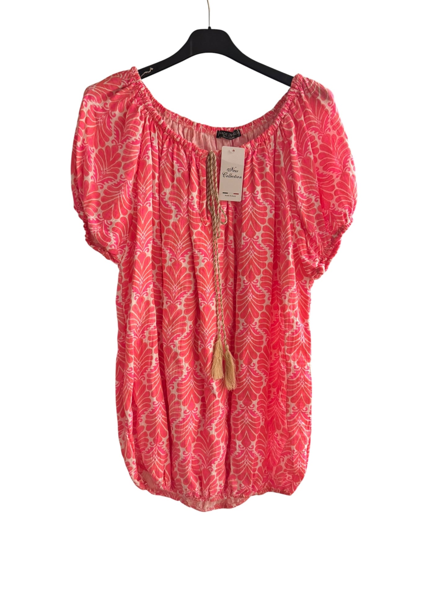 Neon Printed Bubble Tassel Top