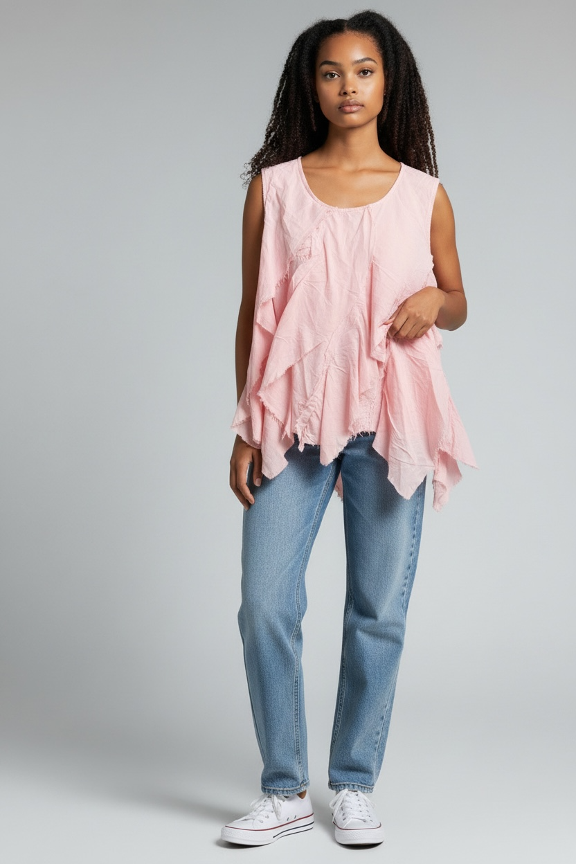Blush Pink Layered Ruffle Top | Soft Feminine Silhouette