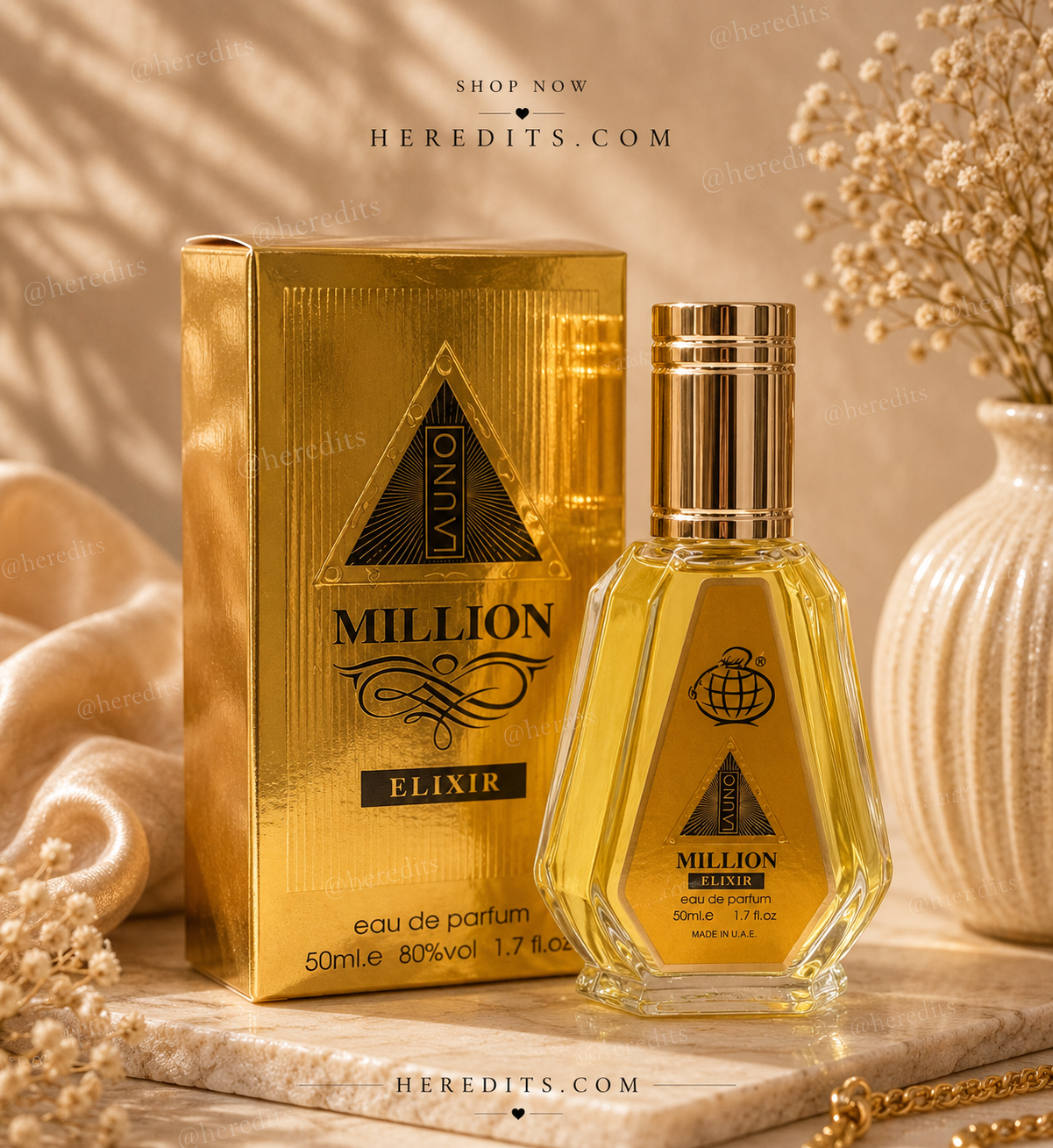 La Uno Million Elixir Eau De Parfum 50ml – Rich Amber Vanilla