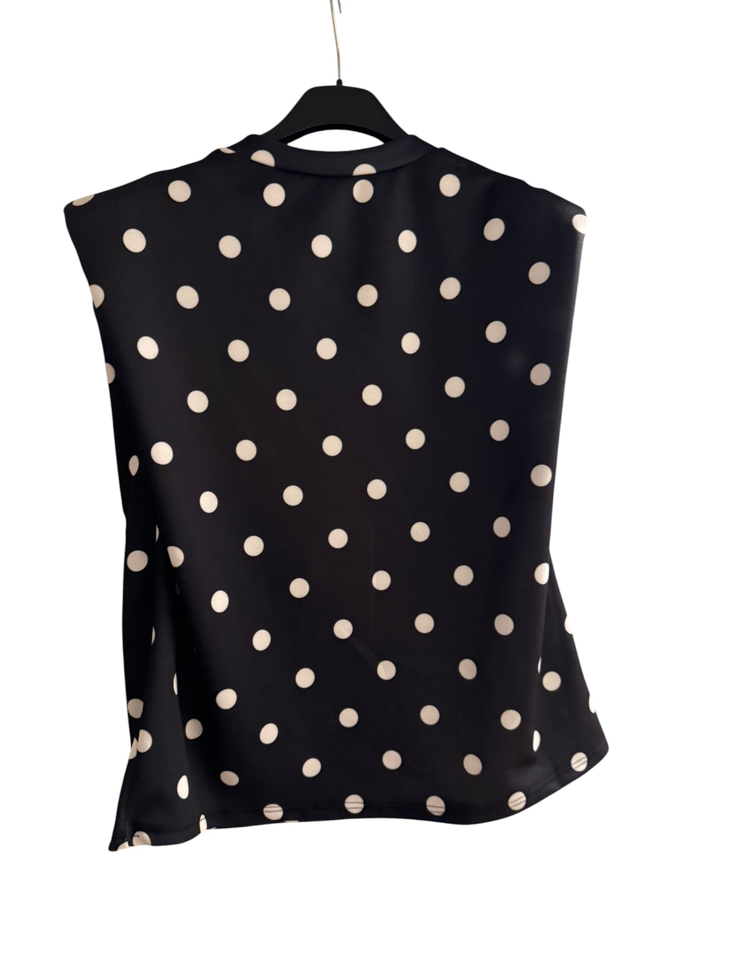 Polka Dot Shoulder Pad Top – Elevated Everyday Blouse