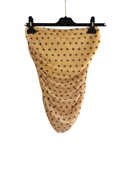 Polka Dot Ruched Mesh Boobtube