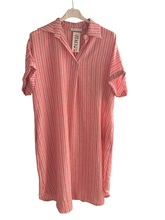 Relaxed Fit Stripe Shirt Dress