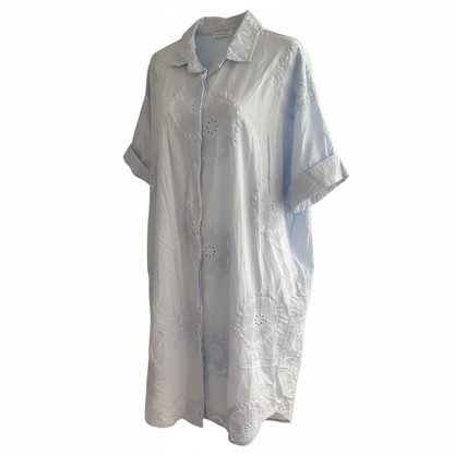 Embroidered Long Shirt Dress