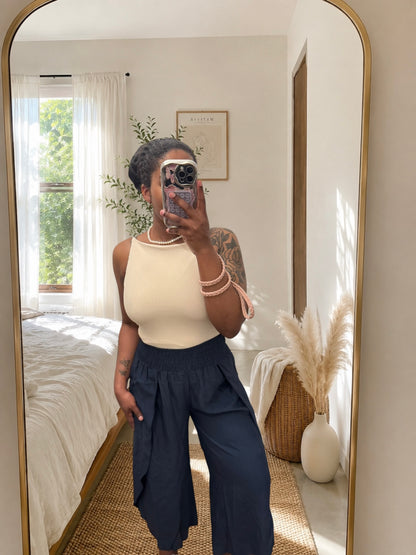 Viscose Tulip Wrap Over Trousers | HerEdits