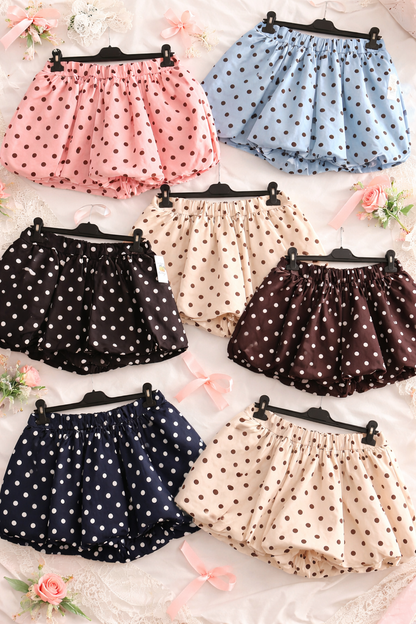 Polka Dot Bubble Hem Shorts