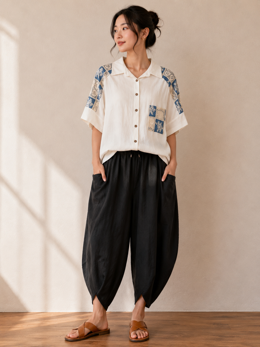 Crochet Cold Shoulder Short Sleeve Shirt