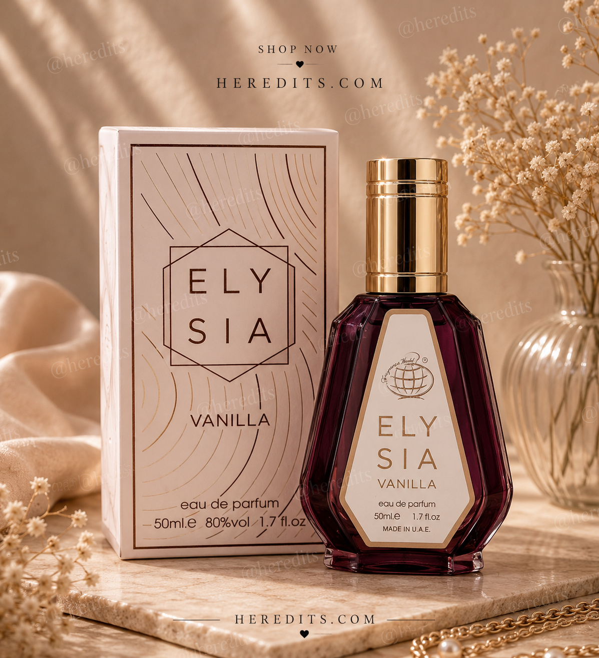 Elysia Vanilla Sugar Eau De Parfum 50ml – Sweet Warm Vanilla Fragrance