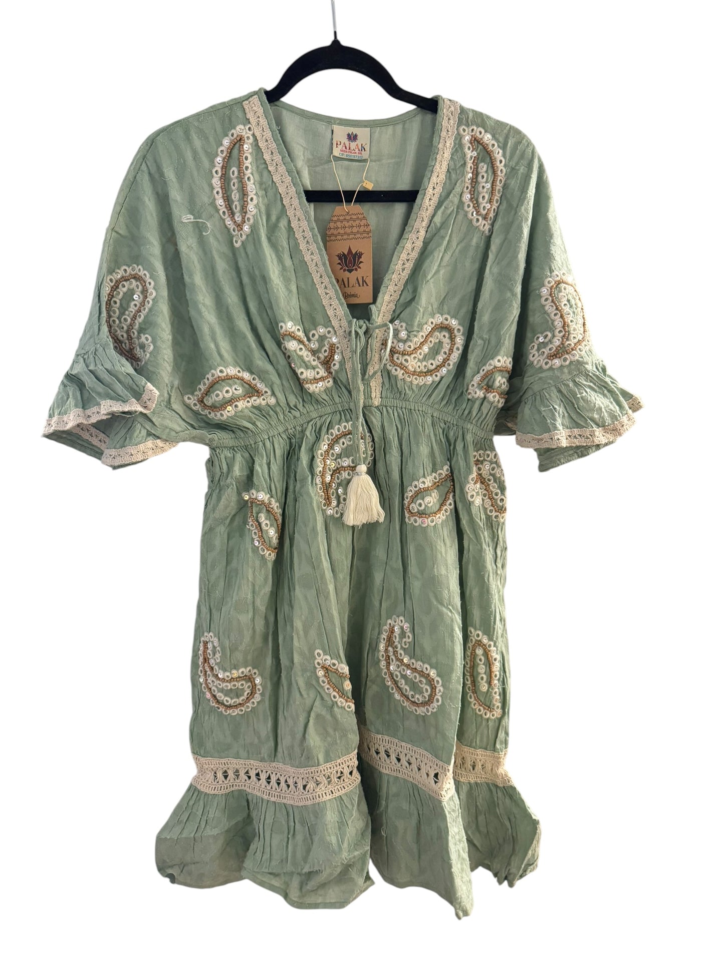Palak Embellished Paisley Boho Dress