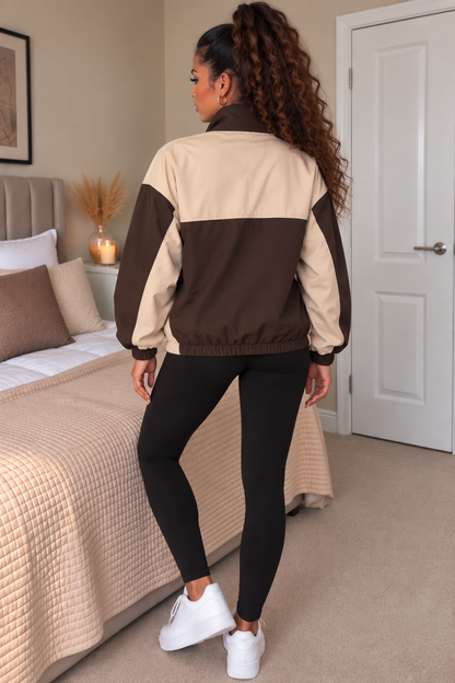 Women's Colour Block Half Zip Windbreaker