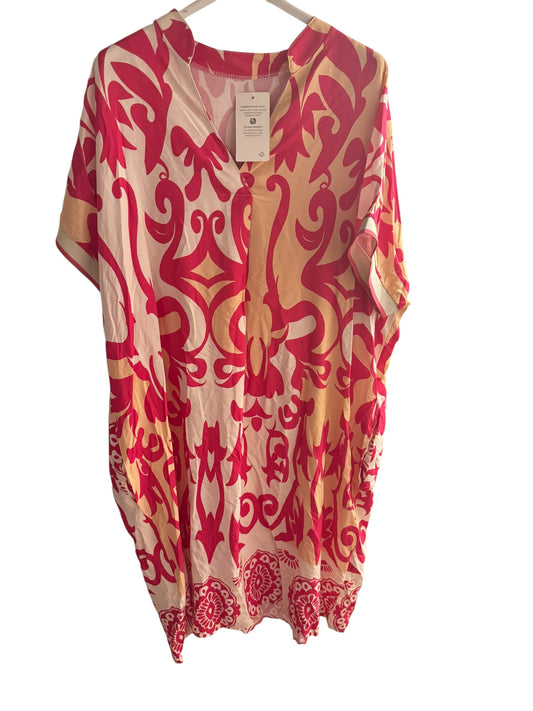 Statement Print Oversized V-Neck Dress