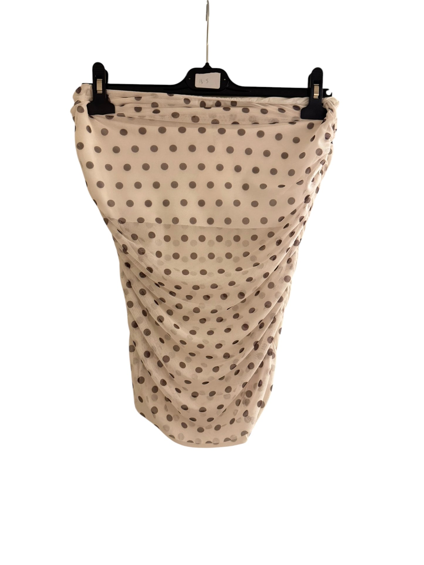 Polka Dot Ruched Mesh Boobtube