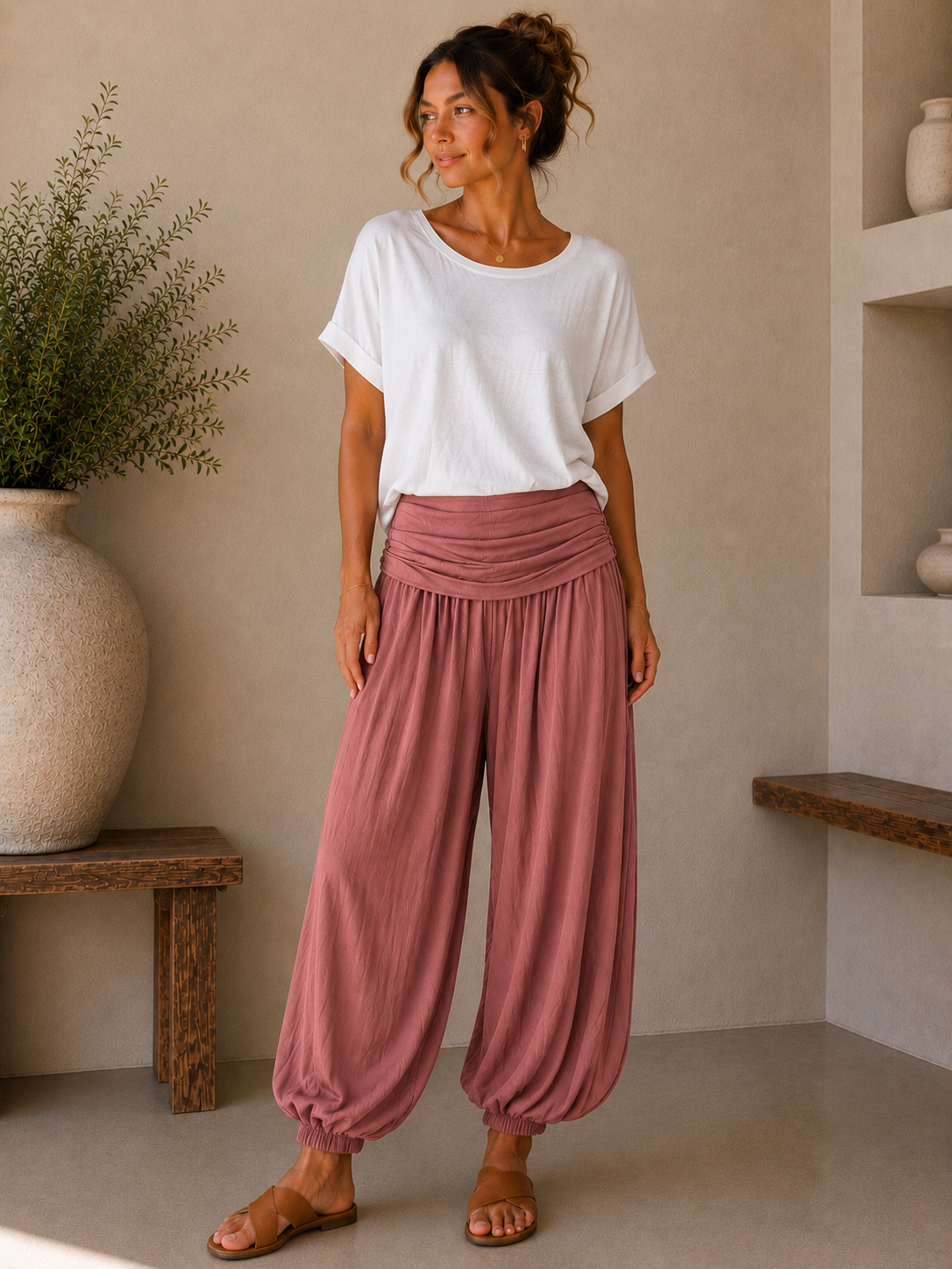 Fold Over Harem Trousers | Relaxed Balloon Leg Trousers | HerEdits