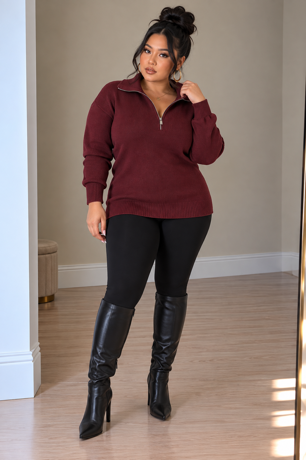 Women's Buttery Soft Half-Zip Knit Jumper