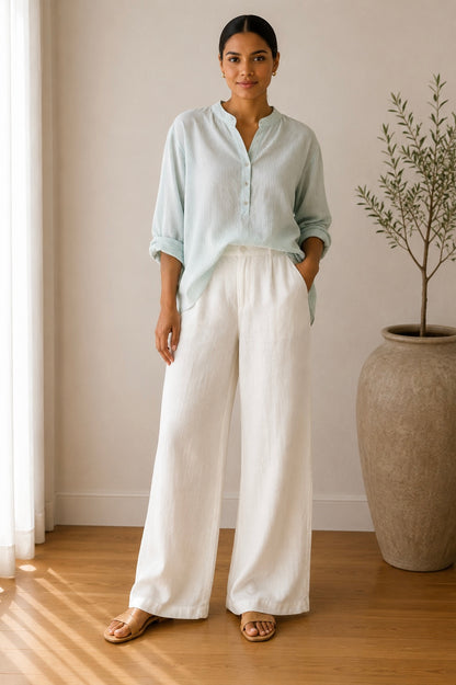 Textured Lightweight Stripe Blouse