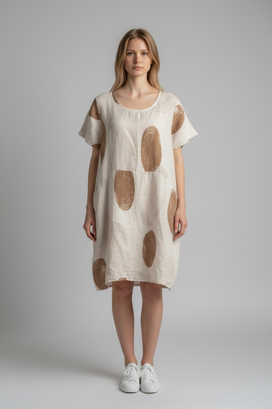 Linen Print Dress