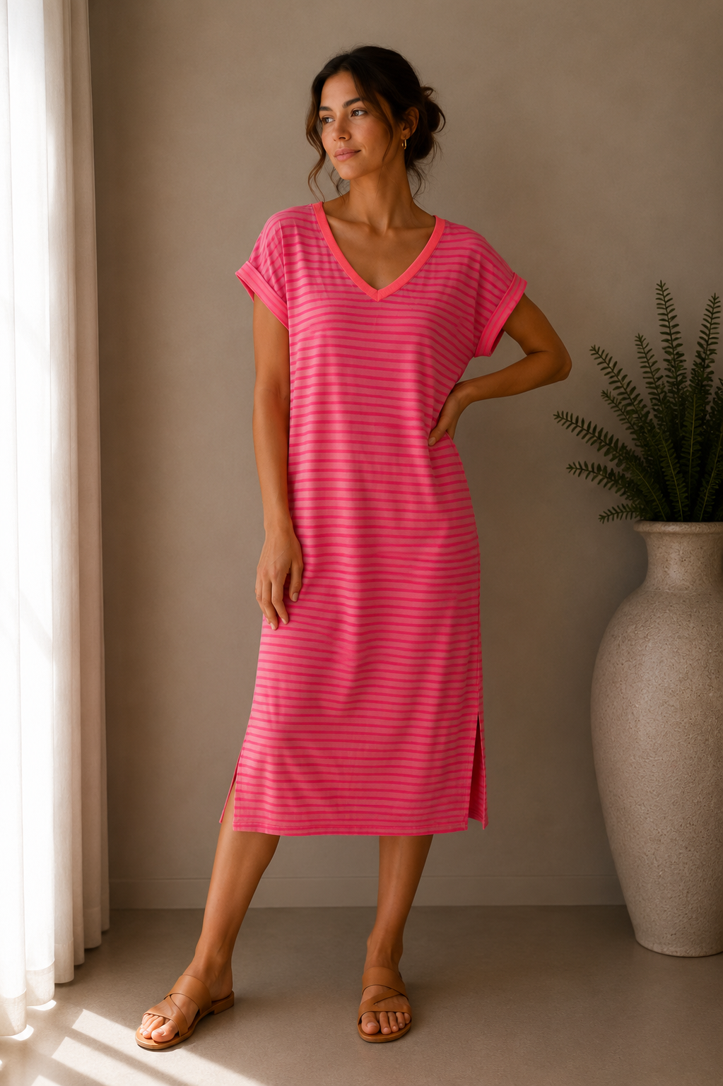 Stripe Relaxed T-Shirt Dress