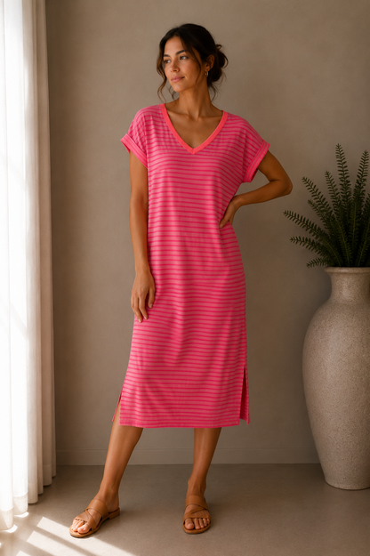 Stripe Relaxed T-Shirt Dress