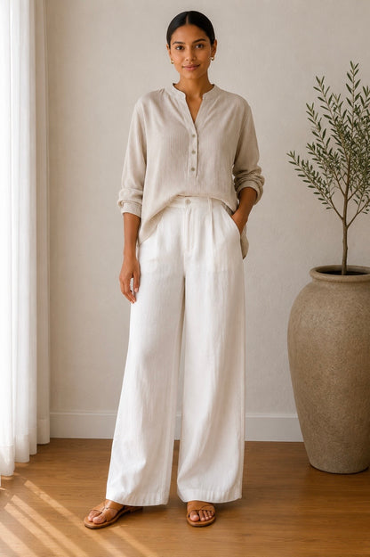 Textured Lightweight Stripe Blouse