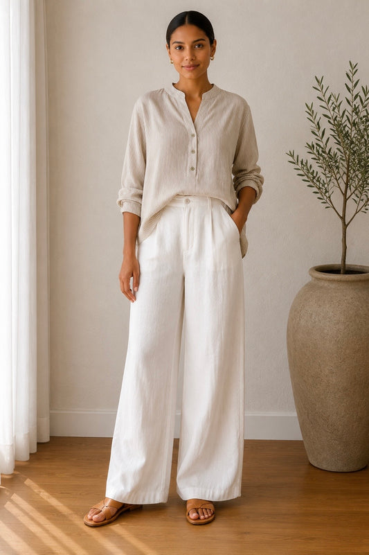 Textured Lightweight Stripe Blouse