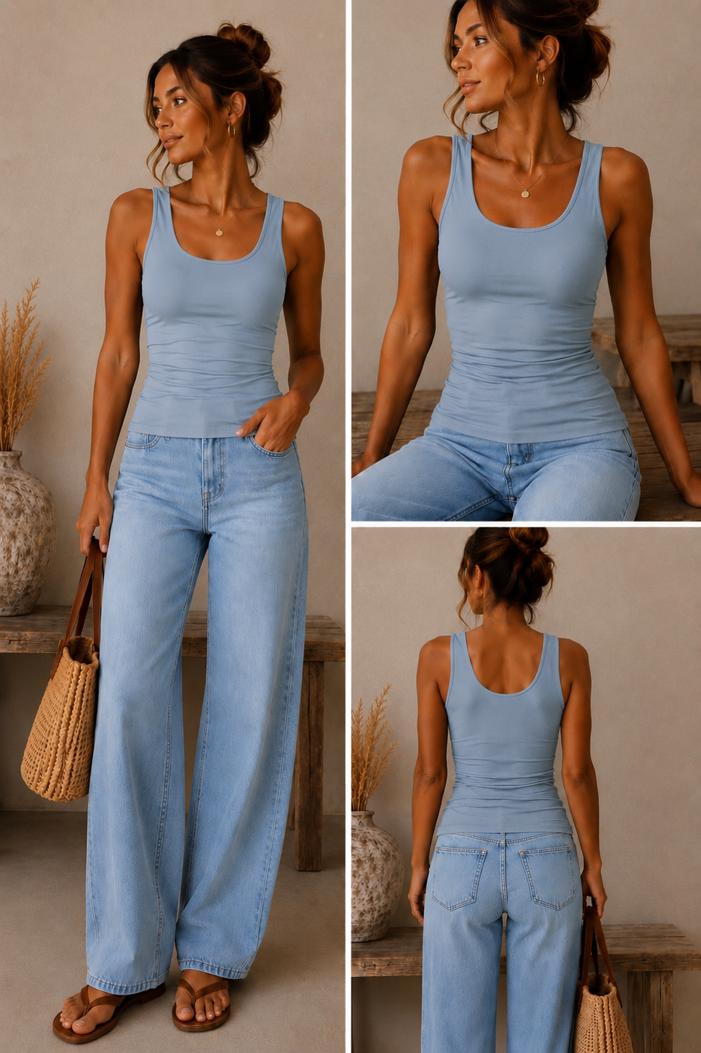 Double Lined Soft Touch Scoop Neck Vest | Stretch Basic Layering Top | HerEdits