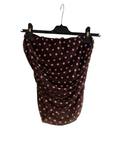Polka Dot Ruched Mesh Boobtube