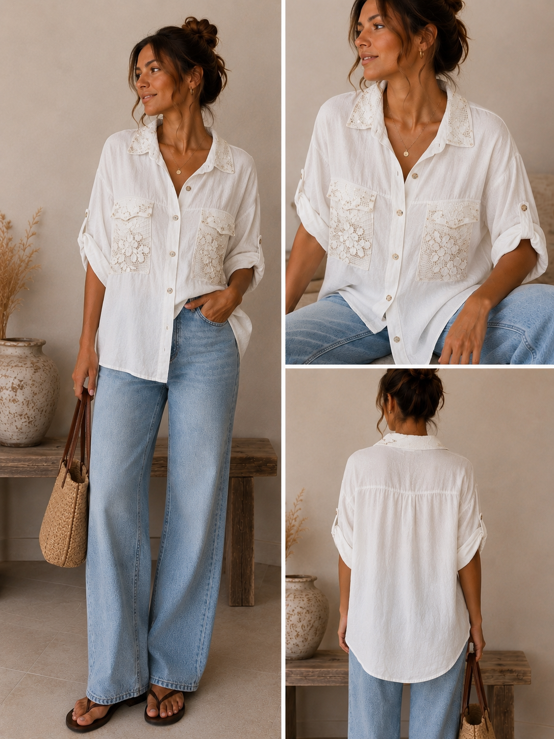 Embellished Linen Shirt | HerEdits