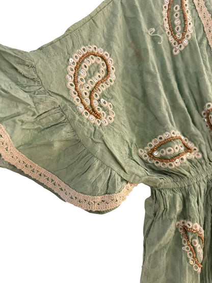 Palak Embellished Paisley Boho Dress