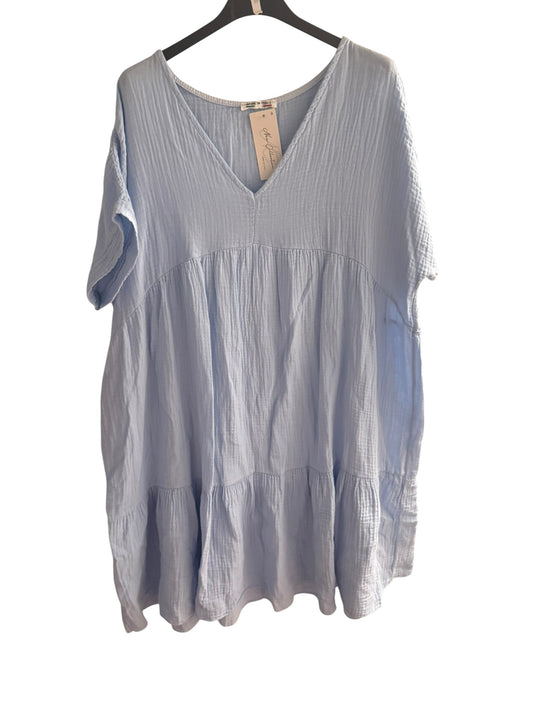 Relaxed Fit Cheesecloth Tiered Smock Dress