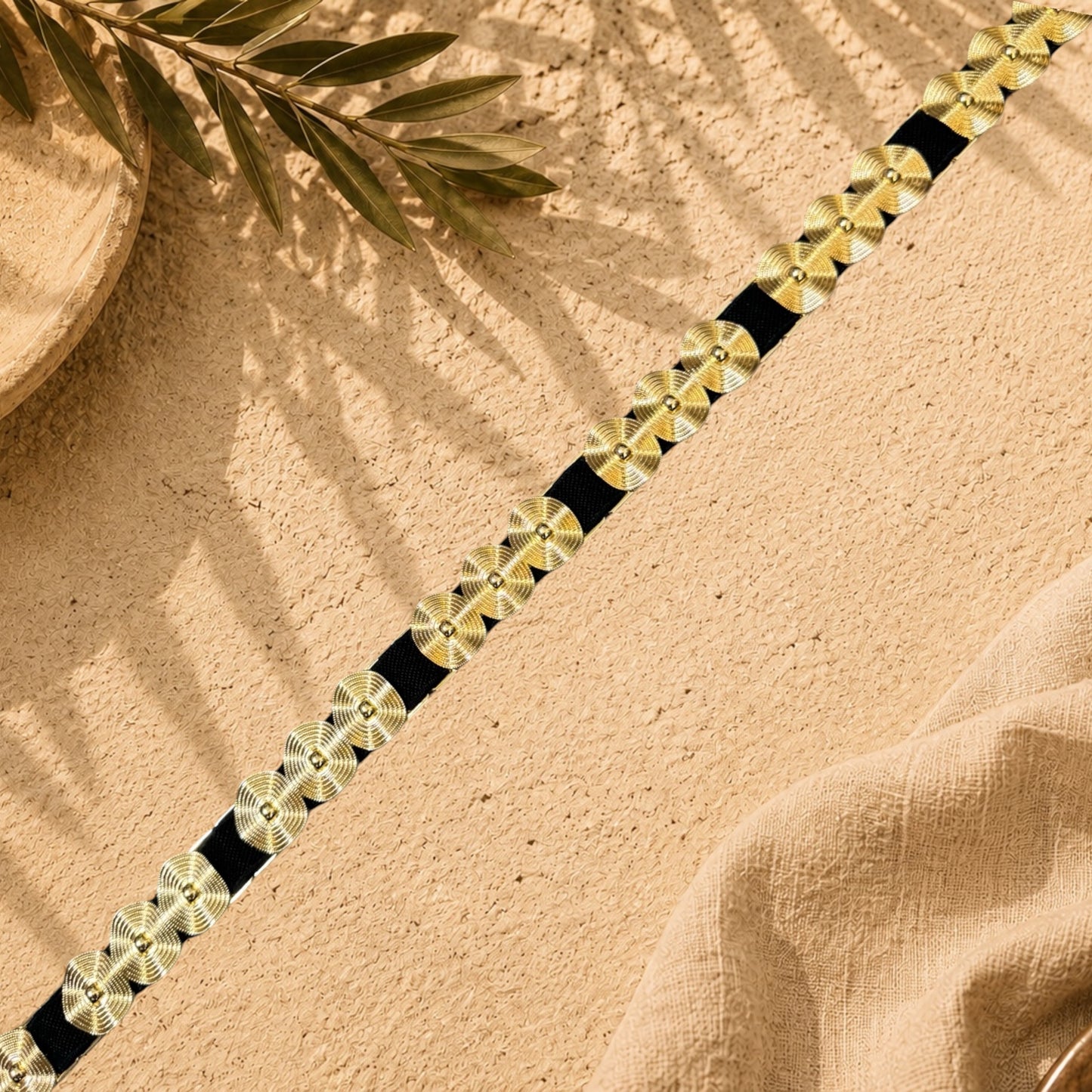 Statement Stretch Waist Belt | Gold Detail Elastic Belt | HerEdits