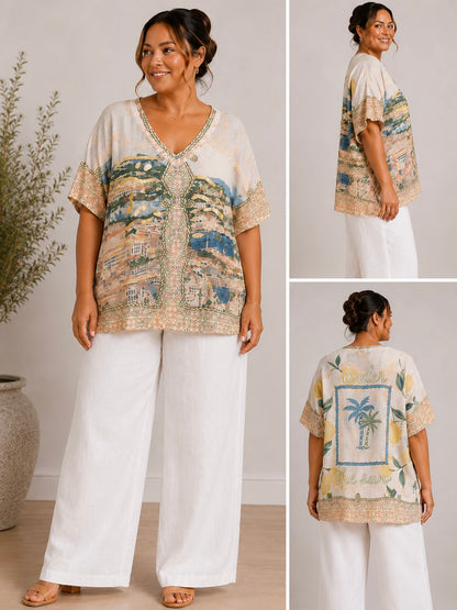 Oversized Graphic Print Top | HerEdits