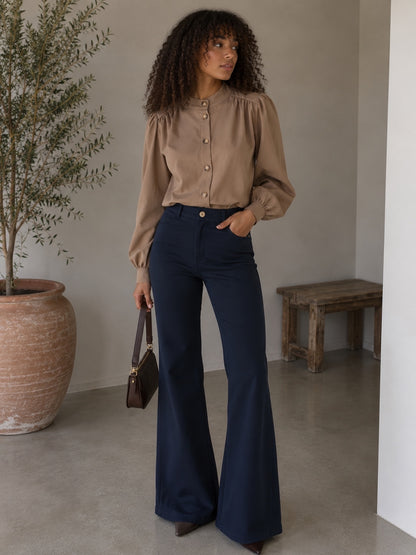 High Neck Bubble Hem Jacket | HerEdit