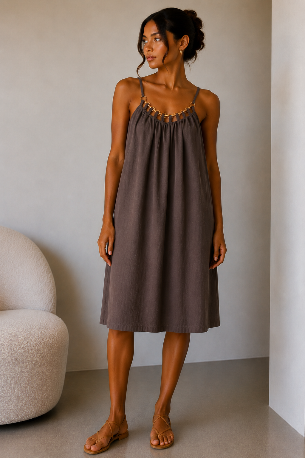 Necklace Detail Midi Dress | HerEdits