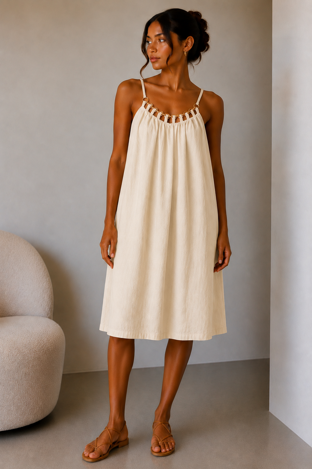 Necklace Detail Midi Dress | HerEdits