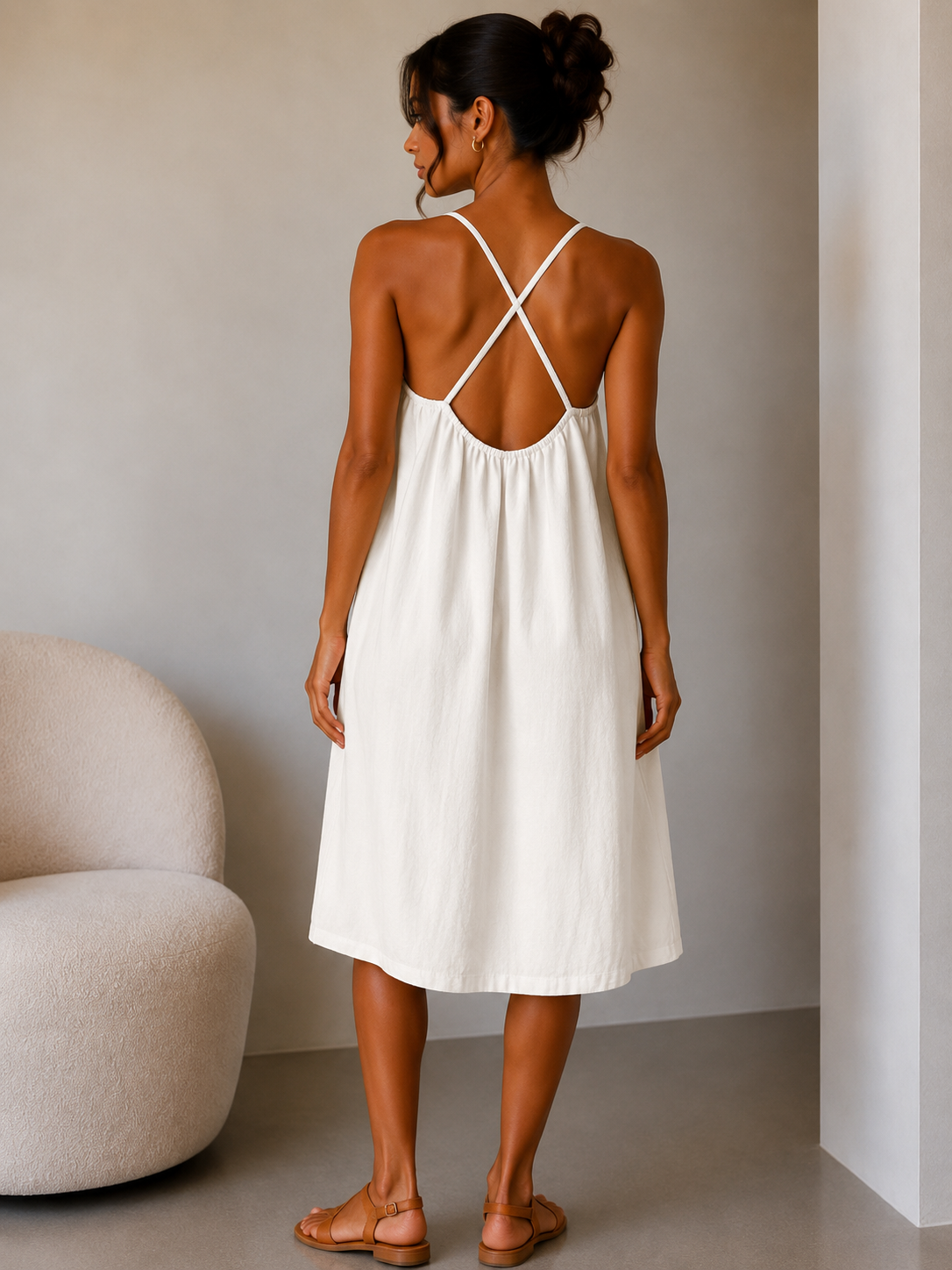 Necklace Detail Midi Dress | HerEdits