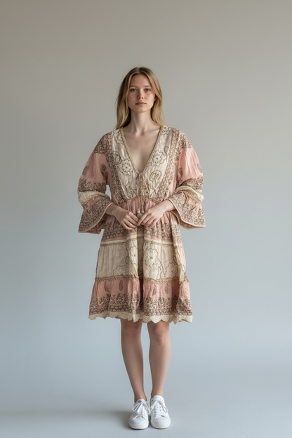 Palak Embroidered Bohemian Dress