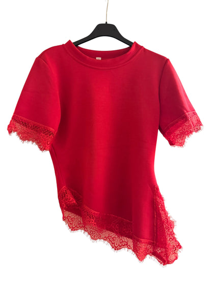 Lace Trim Top – Feminine Soft Luxe Tee