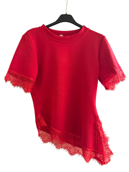Lace Trim Top – Feminine Soft Luxe Tee