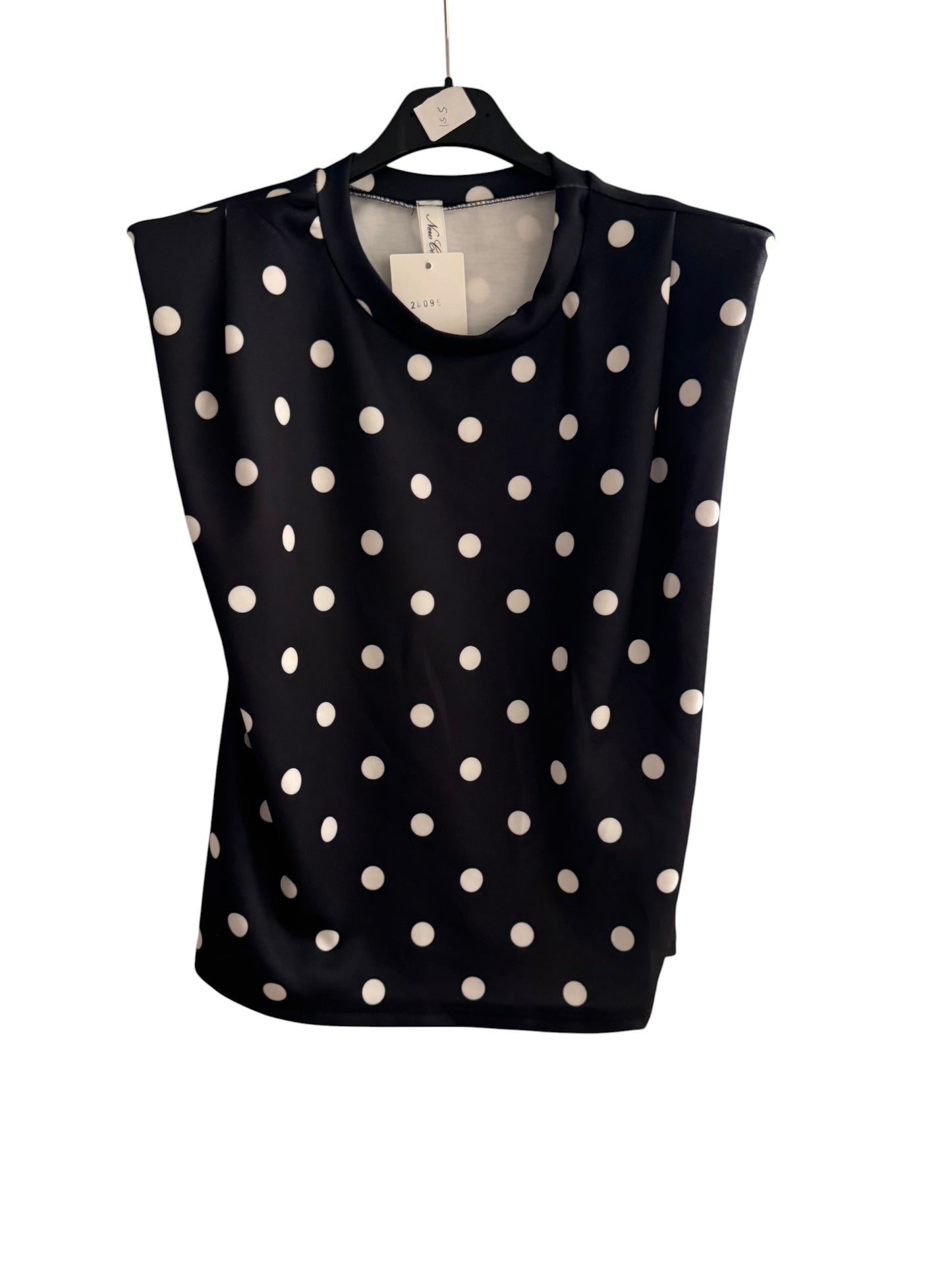 Polka Dot Shoulder Pad Top – Elevated Everyday Blouse