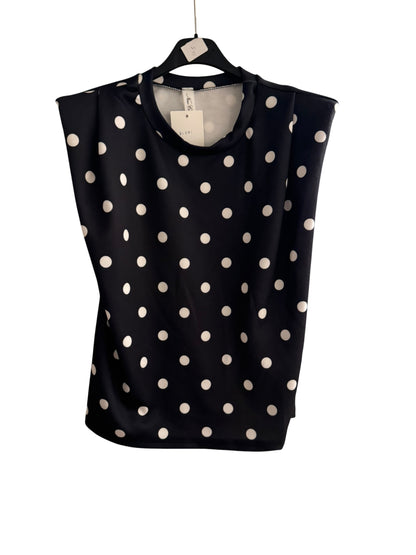 Polka Dot Shoulder Pad Top – Elevated Everyday Blouse