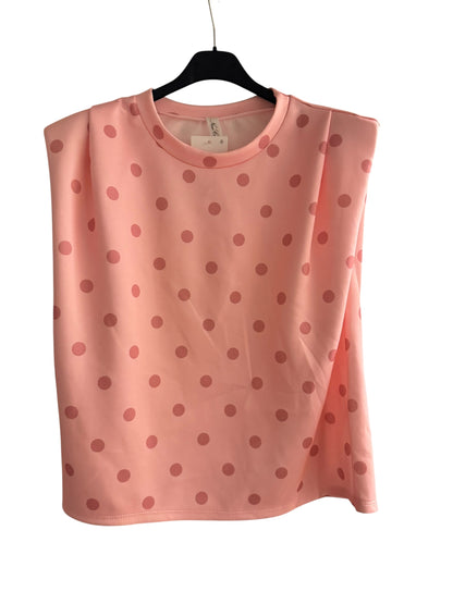 Polka Dot Shoulder Pad Top – Elevated Everyday Blouse