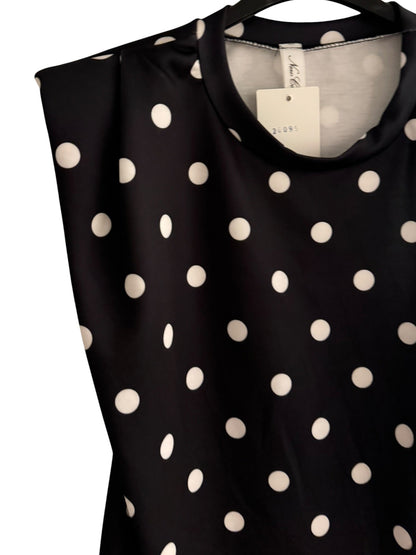 Polka Dot Shoulder Pad Top – Elevated Everyday Blouse