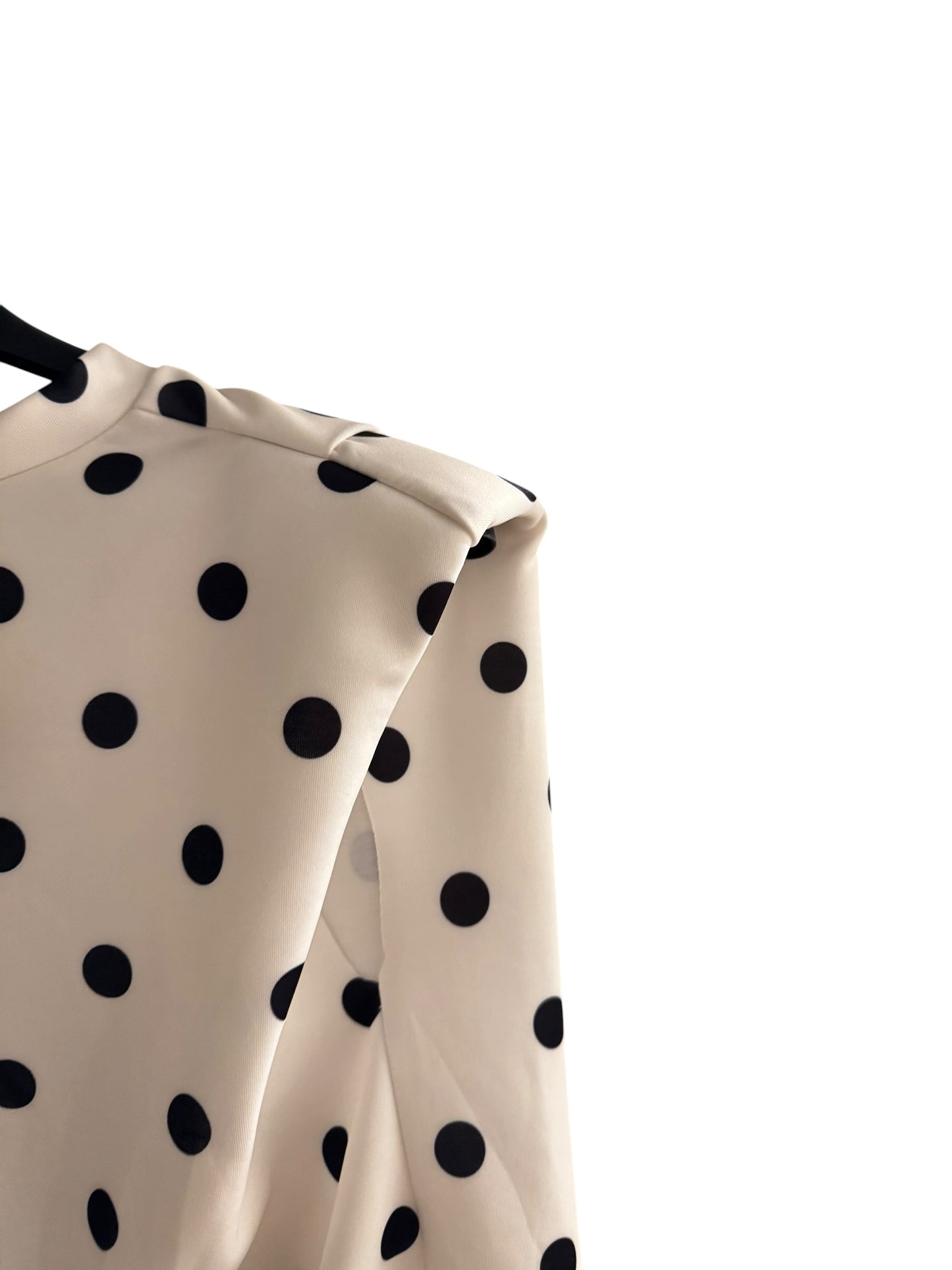 Polka Dot Shoulder Pad Top – Elevated Everyday Blouse