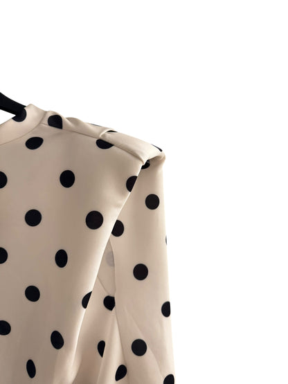 Polka Dot Shoulder Pad Top – Elevated Everyday Blouse