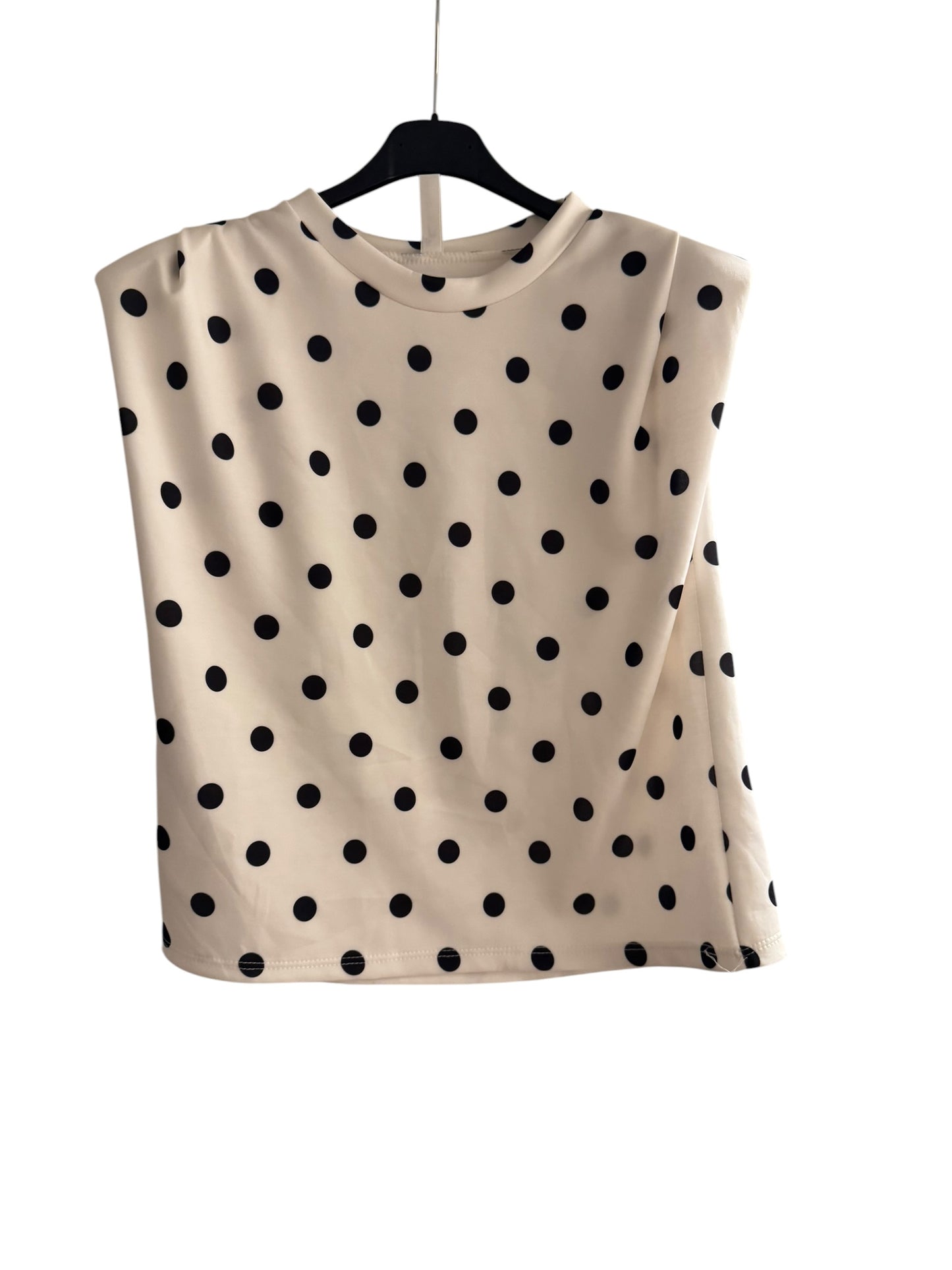 Polka Dot Shoulder Pad Top – Elevated Everyday Blouse