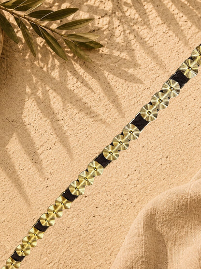 Statement Stretch Waist Belt | Gold Detail Elastic Belt | HerEdits