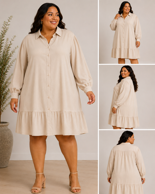 Curve Oversized Shirt Dress | Relaxed Floaty Smock Dress | HerEdits