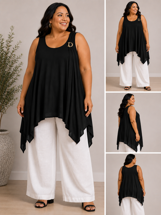 Relaxed Drape Swing Vest Top | Oversized Soft Touch Vest | HerEdits