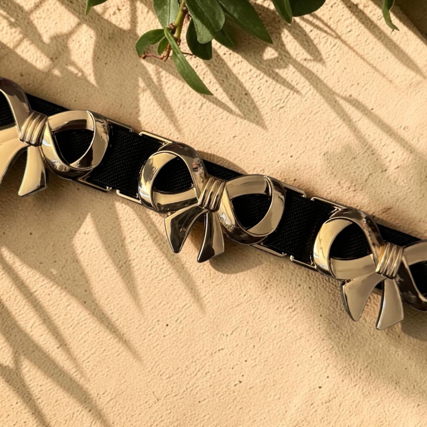 Statement Stretch Waist Belt | Gold Detail Elastic Belt | HerEdits
